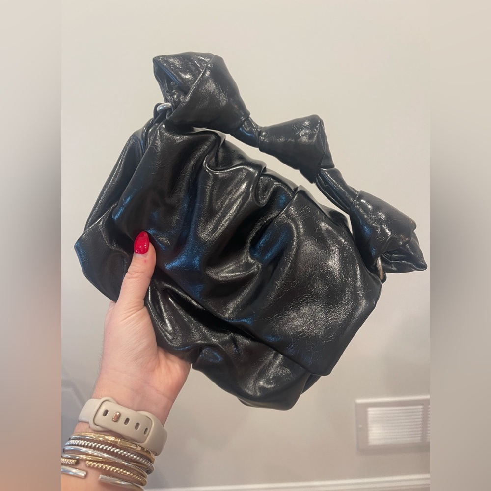 Zara Small Black Worn Leather Bag